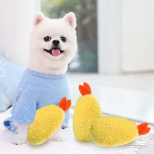 Simpatico peluche a forma di gamberetto per la pulizia dei denti di cani e gatti