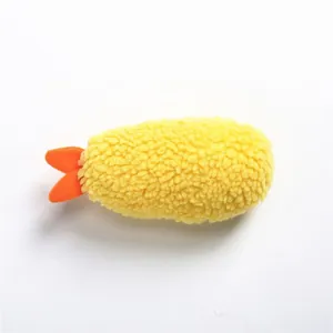 Simpatico giocattolo sonoro in peluche a forma di gamberetto tempura per cani e gatti