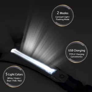 LED glowing reflective safety vest with USB charging and 5 light modes for night running