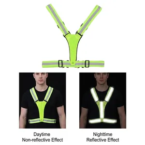 LED Reflective Safety Vest Adjustable High Visibility Harness For Night Running Cycling Outdoor Protective Gear Light Up Strap