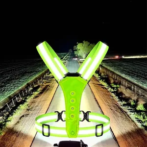 Hoogwaardig reflecterend LED-veiligheidsvest met verstelbare banden voor hardlopen in de nacht