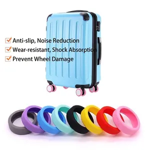 Silicone Luggage Wheel Covers Silent Suitcase Caster Protectors Anti-Slip Shock Absorbing Trolley Bag Wheel Sleeves Travel Accessories