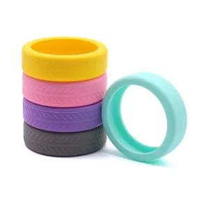 Colorful silicone luggage wheel covers featuring silent anti-slip tread patterns for protection