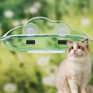 Moderner transparenter schwebender Katzenhängematte für Fenster mit starken Saugnäpfen