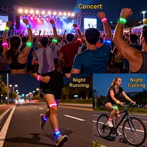 LED lichtgevende armbanden voor nachtelijk hardlopen fietsen en muziekconcerten veilig