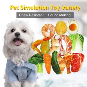 Haustier Quietschspielzeug Simulation Lebensmittel Gemüse Fleisch Segeltuch Langlebiges Interaktives Hundespielzeug Für Welpen Training Zahnreinigung