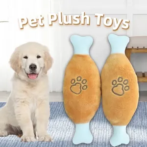 Quietschendes Hähnchenschenkel-Hundespielzeug aus Plüsch für Welpen und Training