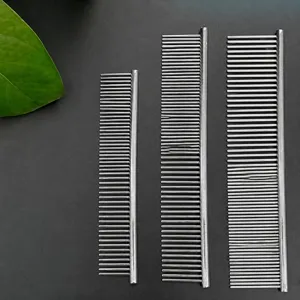 Σετ τριών επαγγελματικών χτενών από ανοξείδωτο χάλυβα για την περιποίηση κατοικίδιων