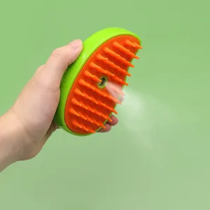 Mango Shaped Pet Spray Massage Comb USB Rechargeable De-shedding Brush For Cats Dogs Anti-Flying Hair Grooming Tool
