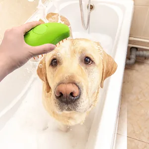 Ergonomic green mango pet spray massage comb for professional dog and cat grooming