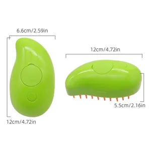 Electric mango-shaped pet spray massage comb for cat grooming and hair removal.