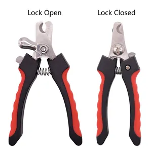 Professional pet nail clippers for dogs and cats with safety lock system