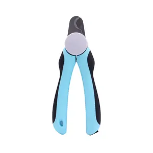 Ergonomische Krallenschere für Hunde und Katzen mit rutschfestem Griff in Blau