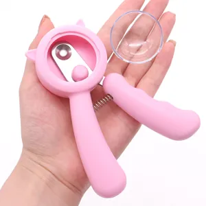Coupe-ongles rose pour chat avec loupe et design à double trou pour soins d'animaux