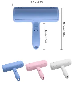 Dimensions and color options for the portable pet hair remover roller tool, three colors