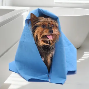 Serviette Absorbante pour Animaux de Compagnie Séchage Rapide Chamois Synthétique Serviette de Bain Douce pour Chiens Chats Nettoyage PVA
