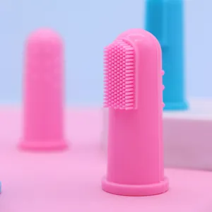 Cepillo de dientes de silicona para dedos para la higiene dental de perros y gatos