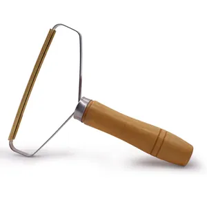 Rasoir anti-bouloche manuel avec manche en bois ergonomique pour poils d'animaux