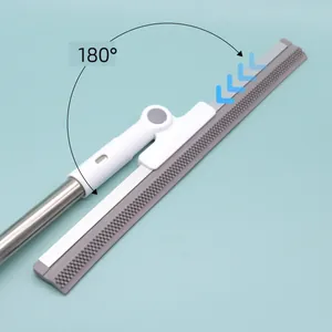 Escobilla de suelo grande con cabezal giratorio de 180 grados para el baño