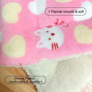 Tappetino in peluche a doppia faccia per animali in flanella e sherpa