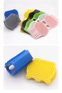 Cepillos de baño y masaje de silicona de doble cara para perros y gatos en varios colores