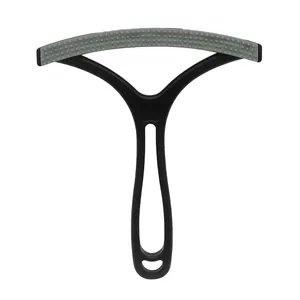 Portable double-sided pet hair remover for carpets and sofas with ergonomic handle
