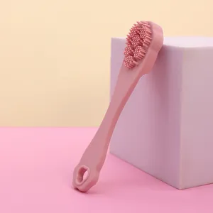 Cepillo de dientes de silicona rosa suave para perros y gatos, limpieza bucal y cuidado dental