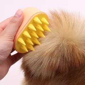 Soft silicone pet bath massage brush tool for dogs and cats deep cleaning grooming