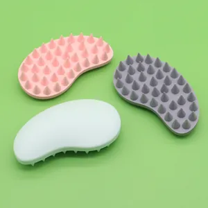 Multifunctional silicone pet bath massage brushes for dogs and cats in pastel colors