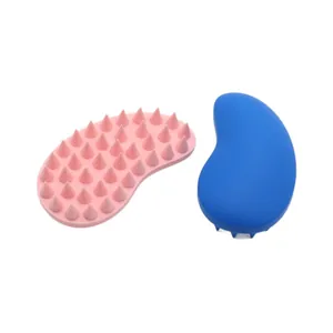 Professional silicone pet bath massage brush set for dogs and cats in pink and blue