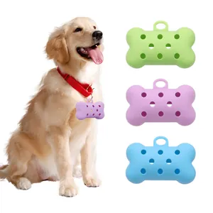 Dispensador de Bolsas Excrementos Mascotas Forma Hueso Portátil Soporte Silicona Bolsas Basura Para Paseo Exterior Viaje