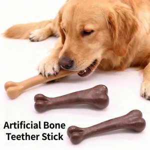 Juguete para Morder para Perros Aroma Carne Hueso Artificial Duradero de PP para Masticadores Agresivos Limpieza Dental