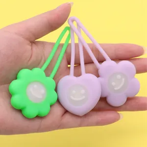 Colorful LED silicone pet safety pendant with smiley flower and heart shapes for dogs