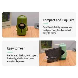Draagbare capsule hondenpoepzakjes dispenser met verdikte lekvrije zakken voor honden