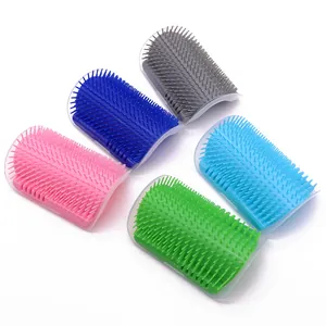 Set of colorful cat wall corner groomers for self-grooming and massage in five colors