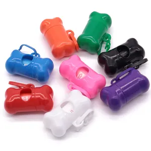 Botvormige hondenpoepzakjes dispensers in diverse kleuren voor het uitlaten van honden