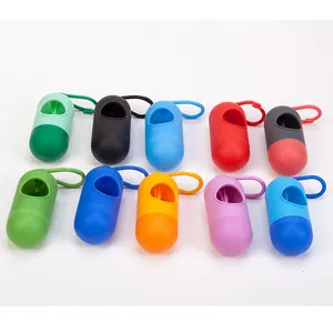 Dispenser di sacchetti per rifiuti domestici a forma di capsula in vari colori vivaci