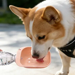 Cuenco de agua portátil de gran diámetro para mascotas para viajes al aire libre