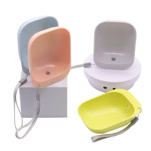 Juego de cuencos de agua portátiles para mascotas en varios colores pastel para perros