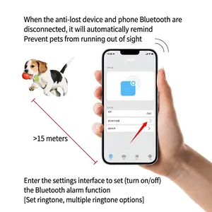 Localizador Bluetooth para perros y gatos con alarma de distancia y app