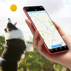 Interfaz de aplicación de rastreador GPS Bluetooth para mascotas en smartphone rojo