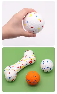 High-elastic ETPU popcorn ball and bone dog toy set, durable chew toys for pet teething