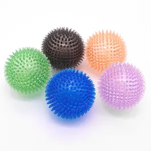 Colorful set of 5 spiky TPR pet balls for dogs to play and dental massage therapy