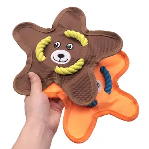 Jouet sonore en forme d'étoile de mer pour chien en tissu Oxford pour le jeu interactif.