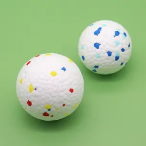 Durable E-TPU popcorn dog balls with colorful speckles for fetch and teething.
