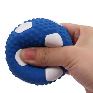 Palla giocattolo per cani in lattice blu e bianca da spremere
