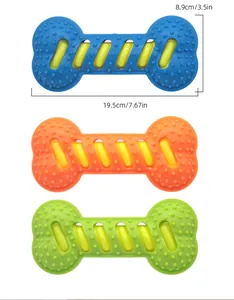 Langlebiges knochenförmiges Hundekauspielzeug mit Noppen, Länge 19,5 cm für Hunde.