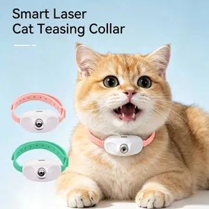 Smart Automatic Laser Cat Toy Collar USB Rechargeable Hands-Free Interactive Kitten Play Exercise Toy With Adjustable Silicone Strap