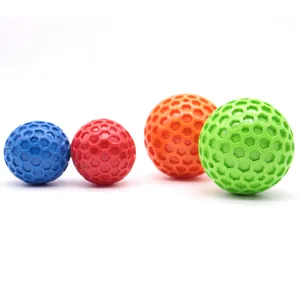 Palline giocattolo per cani colorate in gomma TPR con motivo a nido d'ape resistente