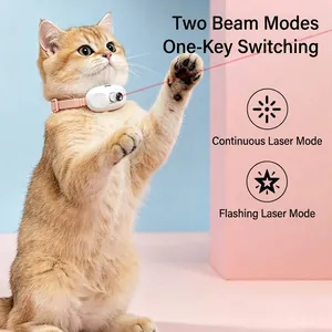 Rechargeable automatic laser cat collar toy featuring dual adjustable light modes